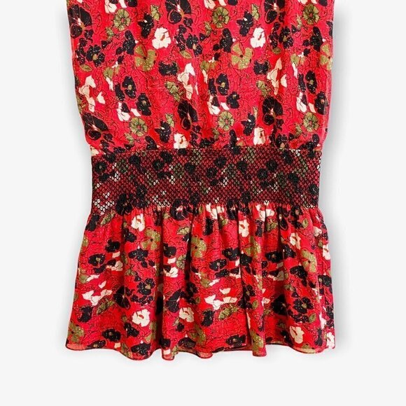 Hanley Red Printed Silk Tunic Dress, Size 6, - Picture 5 of 10